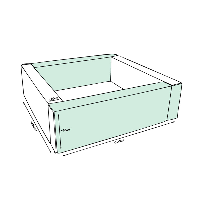 Soft Play Square, 3ft | Pastel Mint & White