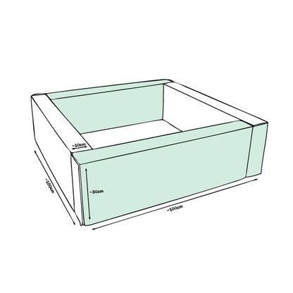 Soft Play Square, 3ft | Pastel Mint & White